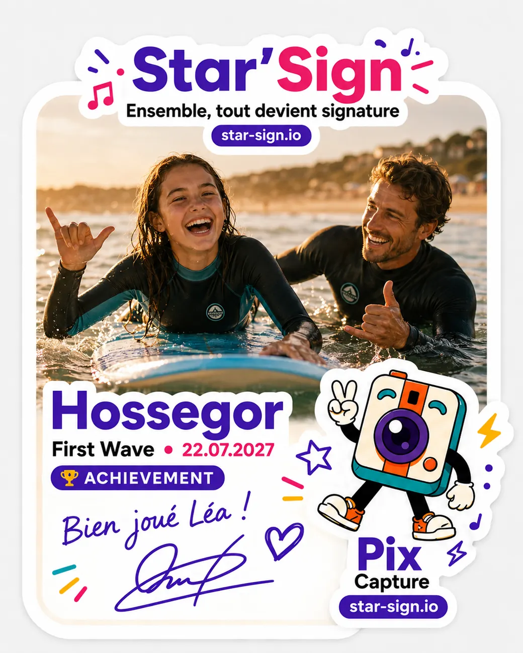 Illustration d’un souvenir signé